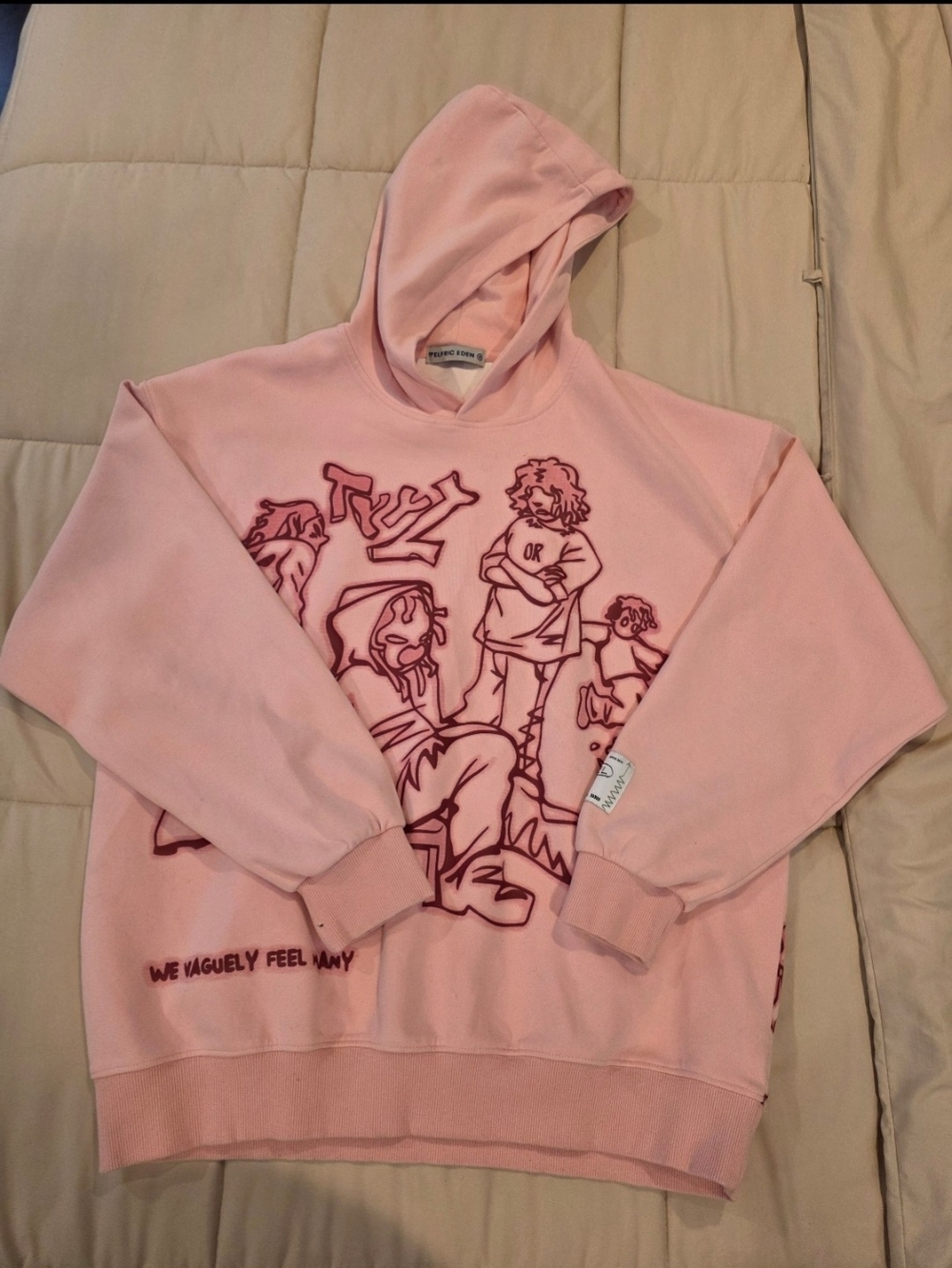Aelfric Eden Pink Graphic Hoodie Size M Streetwear